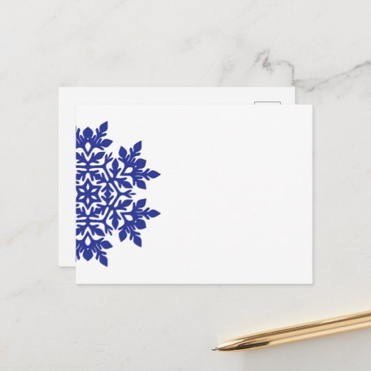 Cartes Pour Fêtes Annuelles Élégant flocon de neige (minuit) (Devant/Arrière en situation)