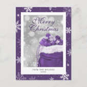 Cartes Pour Fêtes Annuelles Élégant Flocon de neige violet moderne Joyeux Noël (Devant)
