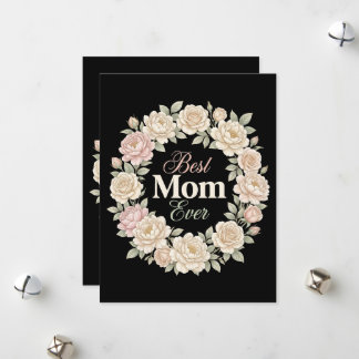 Cartes Pour Fêtes Annuelles Elegant Floral Best Mom Ever Wreath