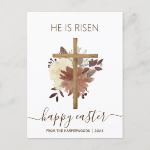 Cartes Pour Fêtes Annuelles Elégant Floral Happy Croix de Pâques Christian
