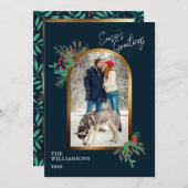 Cartes Pour Fêtes Annuelles Élégant Foliage Bonnes Fêtes photo personnalisées (Devant / Derrière)