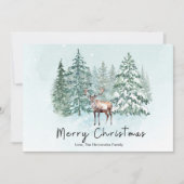 Cartes Pour Fêtes Annuelles Élégant Forêt rustique Cerf (Devant)