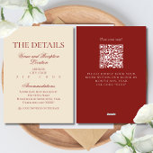 Cartes Pour Fêtes Annuelles Élégant Formal Vieux Argent Gras Mariage Rouge Dét