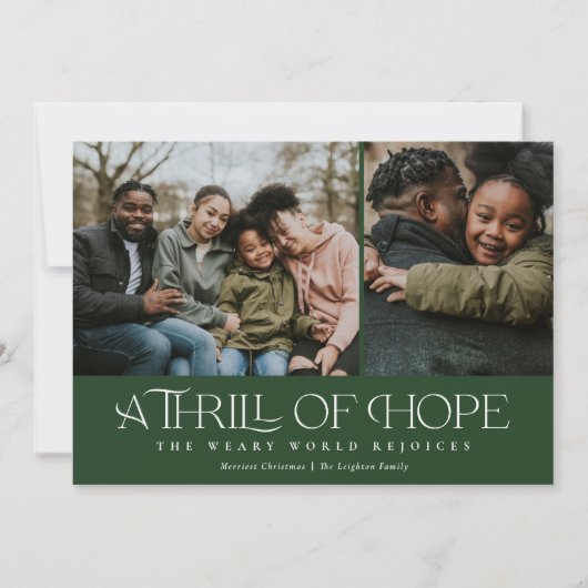 Cartes Pour Fêtes Annuelles Elégant Frissement de l'espoir Deux photos Noël (Devant)