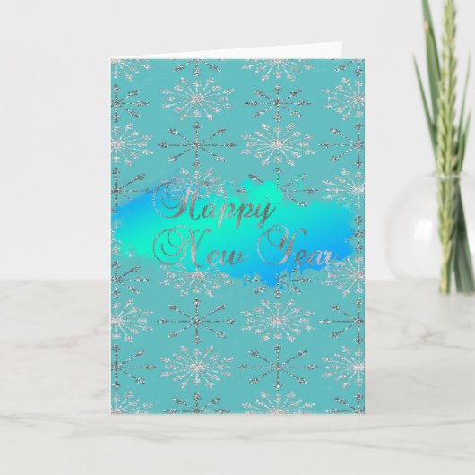 Cartes Pour Fêtes Annuelles Élégant, Glitterie Silver Snowflakes (Devant)
