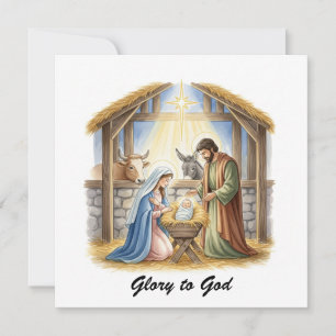 Cartes Pour Fêtes Annuelles Élégant Gloire Religieuse À Dieu Noël chrétien