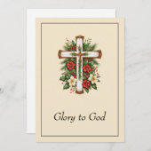 Cartes Pour Fêtes Annuelles Élégant Gloire Religieuse À Dieu Noël chrétien (Devant / Derrière)