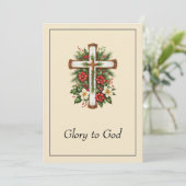 Cartes Pour Fêtes Annuelles Élégant Gloire Religieuse À Dieu Noël chrétien (Debout devant)