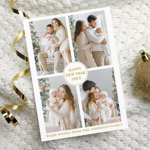 Cartes Pour Fêtes Annuelles Elegant Gold 4 Photo Bonne année