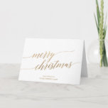 Cartes Pour Fêtes Annuelles Elegant Gold Calligraphy<br><div class="desc">This gold elegant gold calligraphy Christmas corporate holiday card is the perfect Christmas greeting. Les objets neutres de design ont minimalist holiday card decorated with romantic and whimsical faux gold foil typographiy. Personalize the card with your company name,  a greeting,  employee names and your logo.</div>