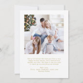 Cartes Pour Fêtes Annuelles Elegant Gold Family Multi Photo Grid | Noël (Dos)