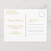 Cartes Pour Fêtes Annuelles Elegant Gold Joyeux Noël Photo (Dos)