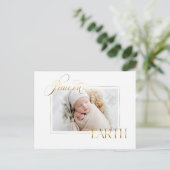 Cartes Pour Fêtes Annuelles Elegant Gold Peace on Earth Photo (Debout devant)