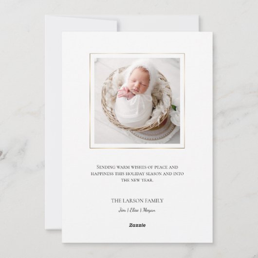 Cartes Pour Fêtes Annuelles Elegant Gold Peace on Earth Photo (Dos)