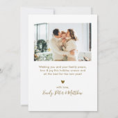 Cartes Pour Fêtes Annuelles Elegant Gold Script 3 Photo Collage Christmas (Dos)