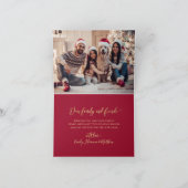 Cartes Pour Fêtes Annuelles Elegant Gold Script 3 Photo Collage Red Christmas (Intérieur)