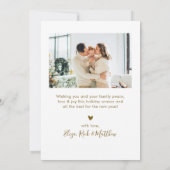 Cartes Pour Fêtes Annuelles Elegant Gold Script 5 Photo Collage Christmas (Dos)