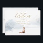 Cartes Pour Fêtes Annuelles Élégant Gold Script Christmas Winter Fox<br><div class="desc">Une carte de Noël élégante pour vous permettre de customiser en ajoutant votre message festif spécial. Conçu par Thisisnotme©</div>
