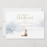 Cartes Pour Fêtes Annuelles Élégant Gold Script Christmas Winter Fox<br><div class="desc">Une carte de Noël élégante pour vous permettre de customiser en ajoutant votre message festif spécial. Conçu par Thisisnotme©</div>