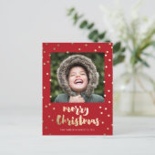 Cartes Pour Fêtes Annuelles Élégant Gold Script Joyeux Noël (Debout devant)