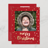 Cartes Pour Fêtes Annuelles Élégant Gold Script Joyeux Noël (Devant / Derrière)