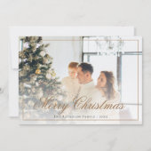 Cartes Pour Fêtes Annuelles Élégant Gold Script Joyeux Noël Photo (Devant)