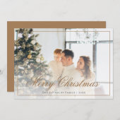 Cartes Pour Fêtes Annuelles Élégant Gold Script Joyeux Noël Photo (Devant / Derrière)