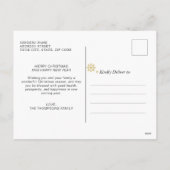 Cartes Pour Fêtes Annuelles Élégant Gold Script Joyeux Noël Photo Collage (Dos)