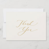 Cartes Pour Fêtes Annuelles Elegant Gold Script Thank You Card (Devant)