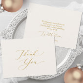 Cartes Pour Fêtes Annuelles Elegant Gold Script Thank You Card