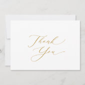 Cartes Pour Fêtes Annuelles Elegant Gold Script Thank You Card (Devant)