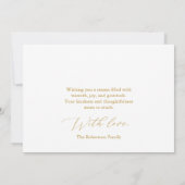 Cartes Pour Fêtes Annuelles Elegant Gold Script Thank You Card (Dos)