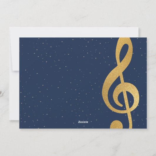 Cartes Pour Fêtes Annuelles Elegant Gold Treble Clef Merry Christmas Non Photo (Dos)