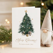 Cartes Pour Fêtes Annuelles Elegant Golden Script Christmas tree Holiday Card