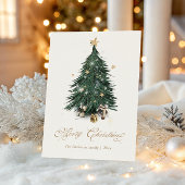 Cartes Pour Fêtes Annuelles Elegant Golden Script Christmas tree Holiday Card