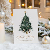 Cartes Pour Fêtes Annuelles Elegant Golden Script Christmas tree Holiday Card
