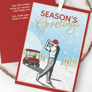 Cartes Pour Fêtes Annuelles Elégant Golf Inspiré Vintage Noël