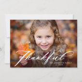 Cartes Pour Fêtes Annuelles Elégant Gras Gras Script Photo Thanksgiving (Devant)