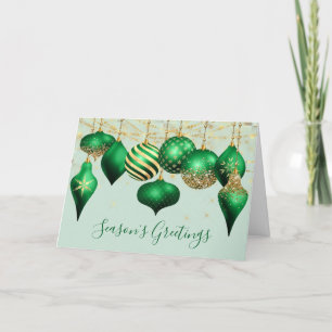 Cartes Pour Fêtes Annuelles Elégant Green Gold Ornaming Business Holiday Card