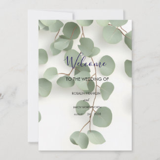 Cartes Pour Fêtes Annuelles Elegant Greenery Botanical  wedding Welcome Sign