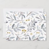 Cartes Pour Fêtes Annuelles Elégant Gris moderne Script Aquarelle Floral (Dos)