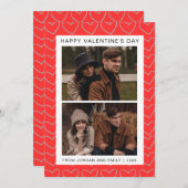 Cartes Pour Fêtes Annuelles Élégant Heureuse Sainte-Valentin des Coeurs rouges (Devant / Derrière)