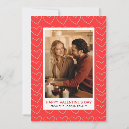 Cartes Pour Fêtes Annuelles Élégant Heureuse Sainte-Valentin des Coeurs rouges (Devant)