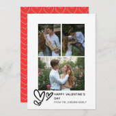 Cartes Pour Fêtes Annuelles Élégant Heureuse Sainte-Valentin des Coeurs rouges (Devant / Derrière)