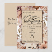 Cartes Pour Fêtes Annuelles Élégant Heureuse Sainte-Valentin floral moderne (Devant / Derrière)