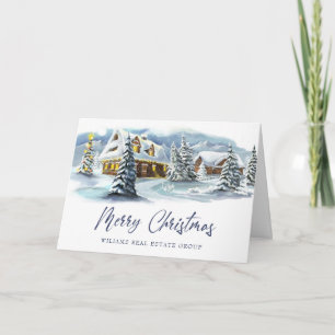 Cartes Pour Fêtes Annuelles Élégant hiver Terre Noël Accueil corporatif