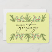 Cartes Pour Fêtes Annuelles Elégant hiver verdure Affaires AJOUTER LOGO (Devant)