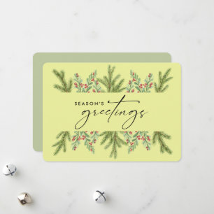 Cartes Pour Fêtes Annuelles Elégant hiver verdure Affaires AJOUTER LOGO