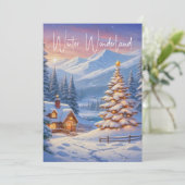 Cartes Pour Fêtes Annuelles Élégant hiver Wonderland Festif Noël (Debout devant)