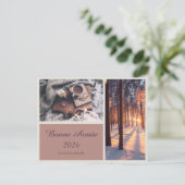 Cartes Pour Fêtes Annuelles Elegant Holiday Postcard with Personalized Message (Debout devant)